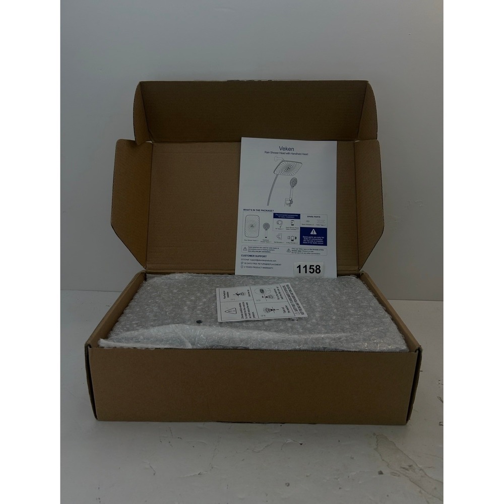 Veken Rain Shower Head with Handheld Head  One Size Silver